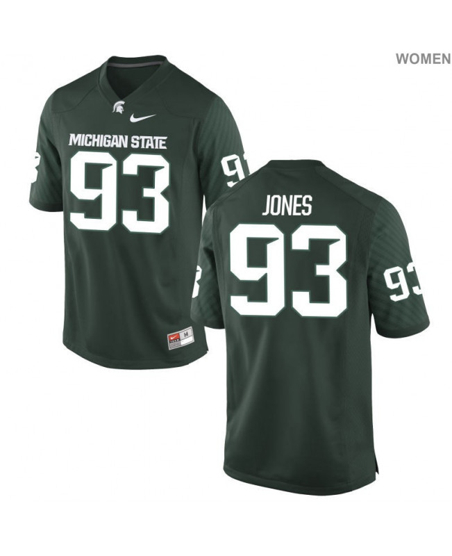 Women's Michigan State Spartans #93 Naquan Jones NCAA Nike Authentic Green College Stitched Football Jersey BV41F16BL